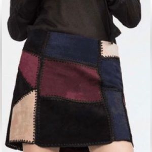 Zara patchwork suede skirt XS - super cute
